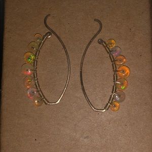Ethiopian fire Opal earrings.. rare find